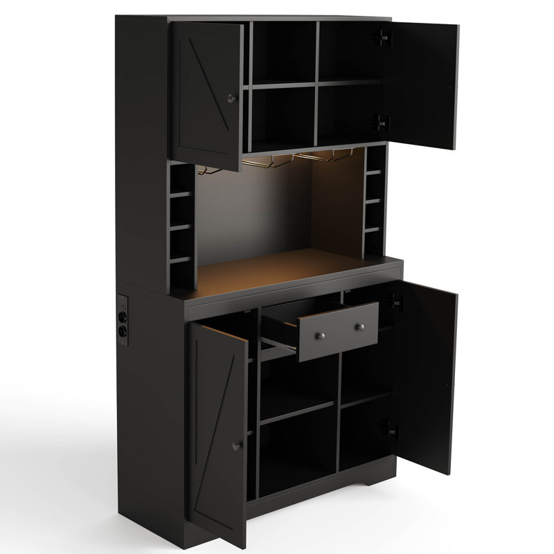 180 Cm Kitchen Pantry, Black