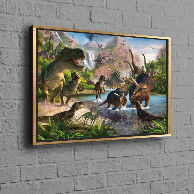 Print on Canvas, Framed Print without Mat, Gold, 60 cm H x 90 cm W