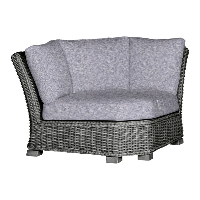Canapé d'angle modulaire rustique tissé gris ardoise, Gris ardoise, InsideOut® Rollo ‑ lin dentelle, Pas de soudure