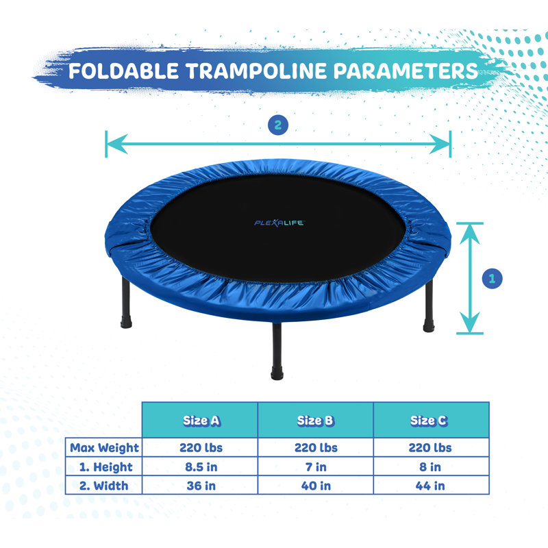 Mini-trampoline pour adultes Plexalife, Bleu