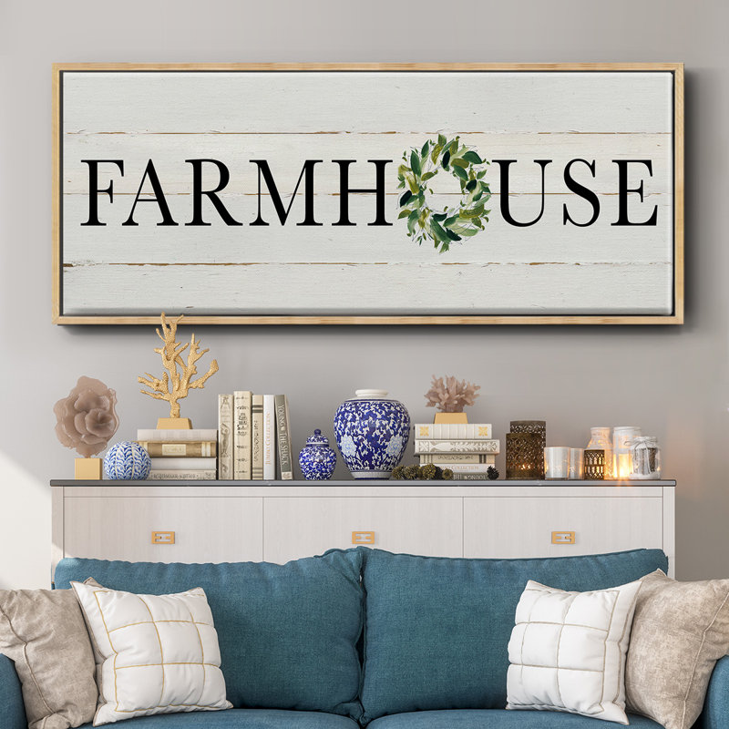 Farmhouse- Framed Canvas, 20" H x 50" W