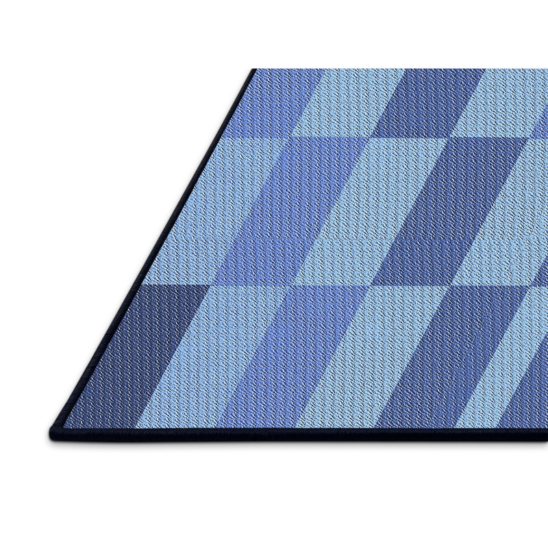 Tapis de zone bleue à motifs, Rectangle 2 pi x 5 pi
