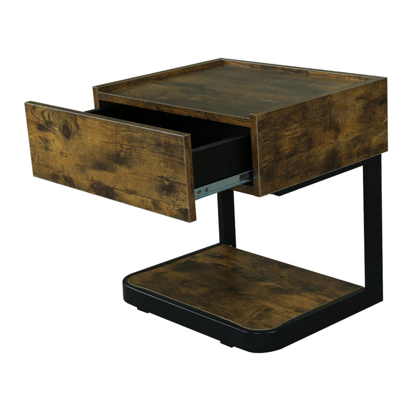 Charolette 1 Drawer Nightstand, Rustic Brown