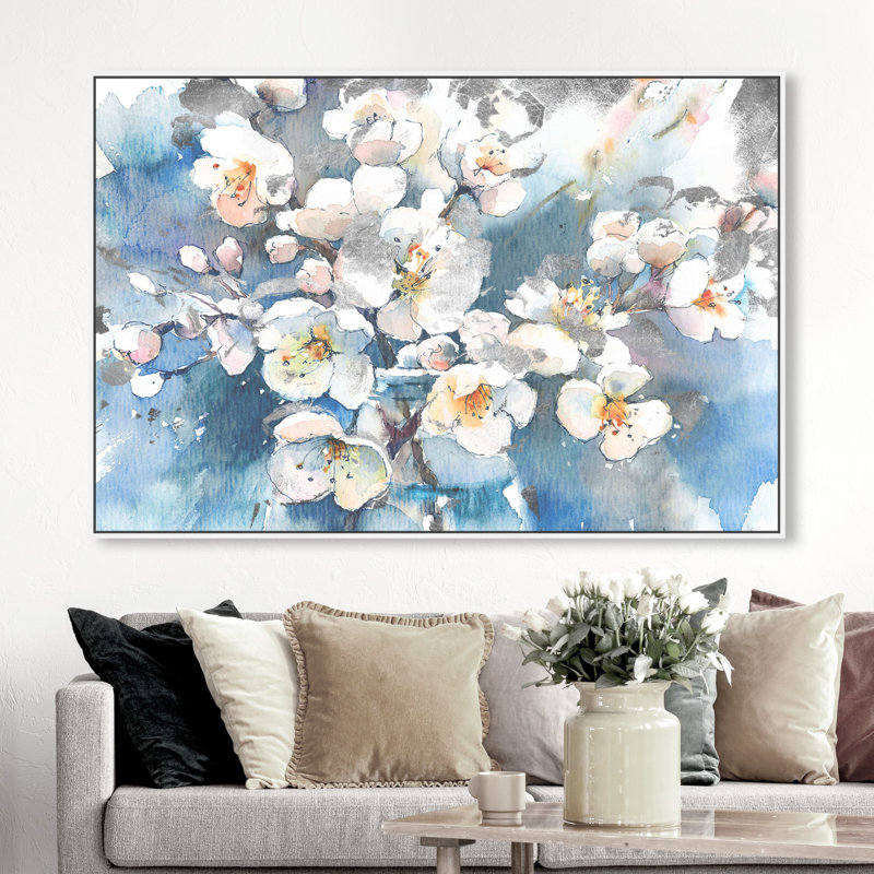 «Spring Blossom», reproduction d'art sur toile tendue, Cadre blanc, H 45 po x l 30 po