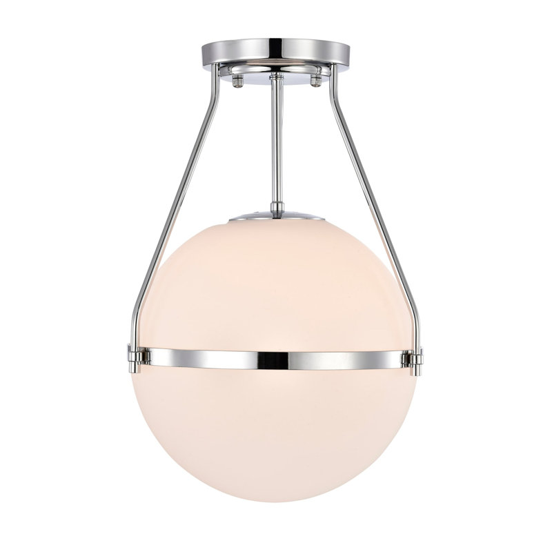 Heuller Glass Semi Flush Mount, Chrome
