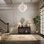 Lustre géométrique en bois 5 lumières Lazlo