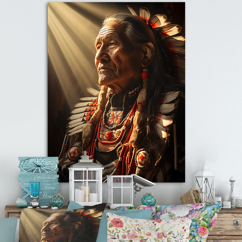 Yanisa Native Art Grandfather Suns, H 20 po x l 12 po x P 1 po, Toile tendue