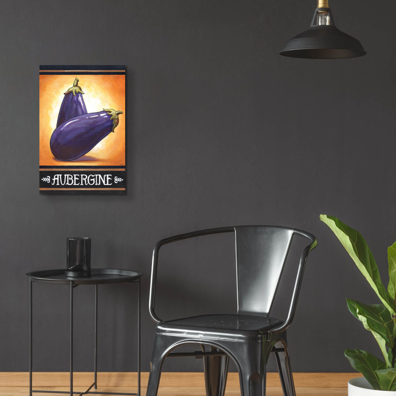 «Market Sign Aubergine» par Cathy Horvath-Buchanan, art mural en verre acrylique, H 24 po x l 16 po x P 0,2 po