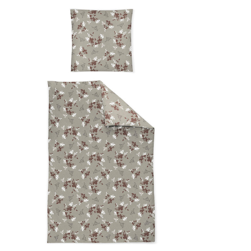 Elegant flannel bedding set alpaca 8398, Terra, 155 x 200cm - 1 Pillowcase ( 80 x 80cm)