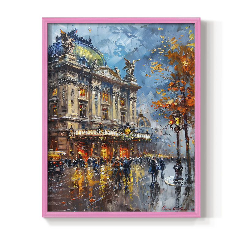 LANDSCAPES Series CECXLII, reproduction encadrée - bois massif, Rose, H 11 po x l 9 po