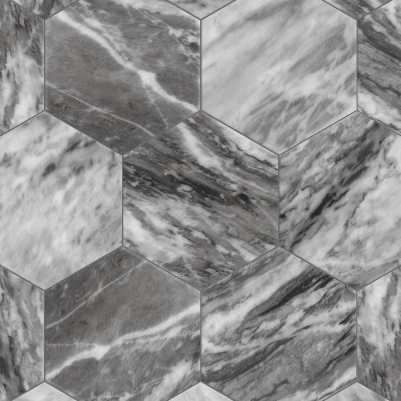 Classico Bardiglio Hex 7" x 8" Porcelain Stone Look Wall & Floor Tile