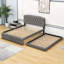 Lit plateforme tapissier grand avec lit gigogne simple Dyonna-204470786-204470844