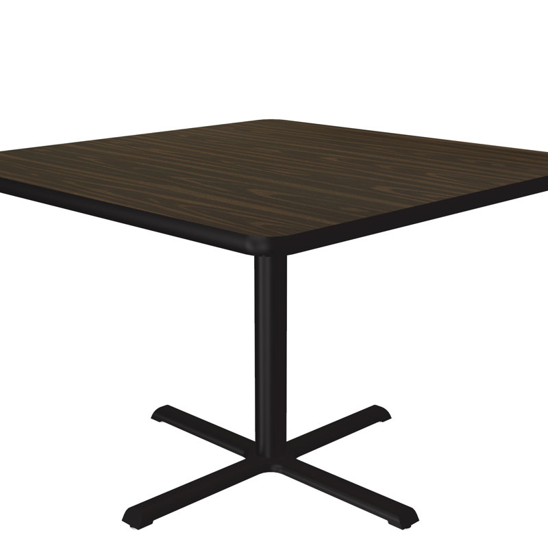 Table bistro 36 pièces Correll pour café et salle de pause, plateau en stratifié thermolaqué noyer, base en fonte, plateau , patins de nivellement