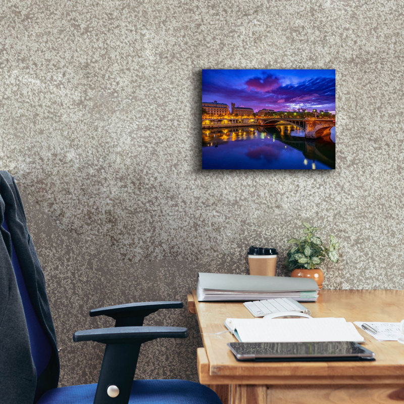 «Paris Pont Notredame Sunrise», art mural sur toile, 16 po x 12 po, H 12 po x l 16 po x P 0,75 po