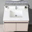 Dessus de meuble-lavabo de salle de bain 37 po - Pierre frittée blanche, dosseret de 4 po de hauteur, lavabo central rectangulaire, trous de robinet pré-percés, comptoir en pierre 37 po avec dosseret et trou