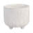 Embossed Botanical Round Footed Outdoor Planter for Home Decor - Elegant Indoor Flower Pots for Living Room Patio Accent - Ivory