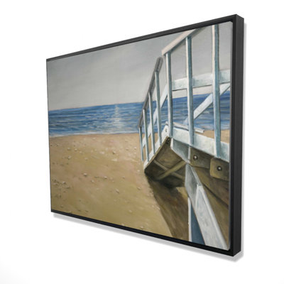 Seaside Landscape - Contemporary Beach Framed Canvas Decor