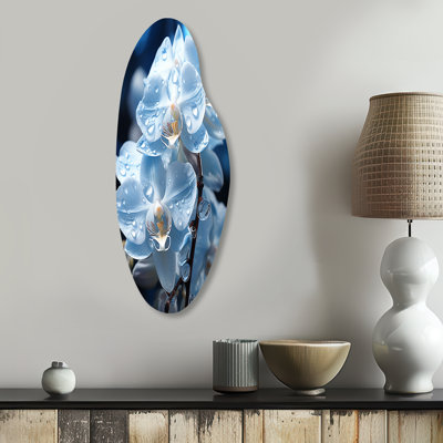 Rowden - Orchids Curved Shape Assymterical Metal Wall Art