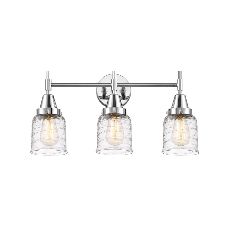 Éclairage de salle de bain à intensité variable à 3 lumières Amede, Tourbillon déco, Chrome poli