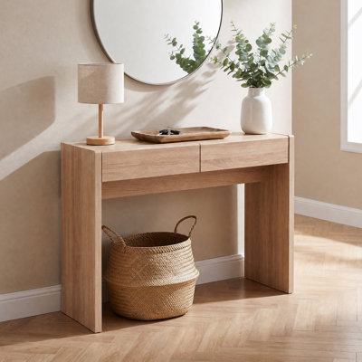 Console 47 po avec tiroirs 47 po, table d'entrée étroite avec plateau épais pour le salon et le couloir