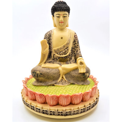 Figurine Bouddha assis sur lotus