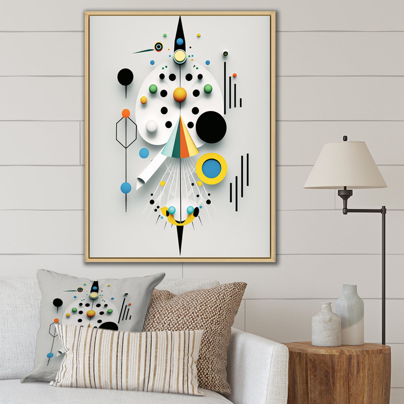 Sceance Beyond The Knowing - impression sur toile géométrique moderne, Cadre naturel flottant, H 32 po x l 16 po x P 1 po