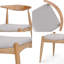 Ensemble de 2 chaises de salle à manger en bois d'hévéa - dossier ergonomique, coussins et structure en bois d'hévéa massif, capacité de 300 lb, design Mid-Century-1866255141