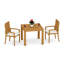 2 Seats 3 Pcs Grade-A Teak Wood Dining Set: 36" Square Table And 2 Goa Stackng Arm Chairs #11GO0802-542388444