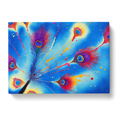 Peacock Feather Splash Vol.1 Abstract - Wrapped Canvas