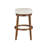 Lex Swivel Bar Stool, 31 Inch Backless, White Boucle Seat, Brown Legs-118708291