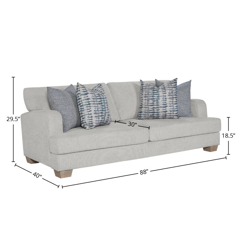 Marielle 88" Upholstered Sofa, Birch