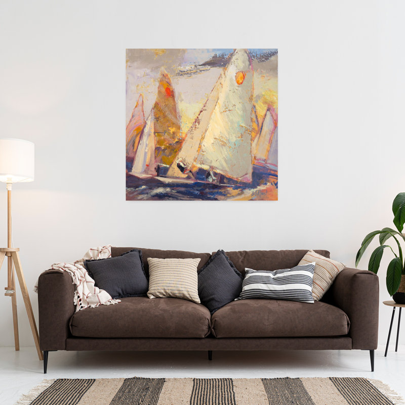 Caramel, vent, art abstrait côtier contemporain, H 36 po x l 36 po