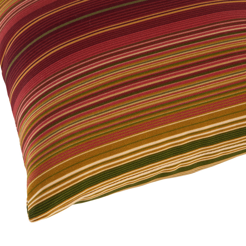 Coussin lombaire à rayures intérieur/extérieur Henrich, Rayure Kinnabari, Ensemble de 2