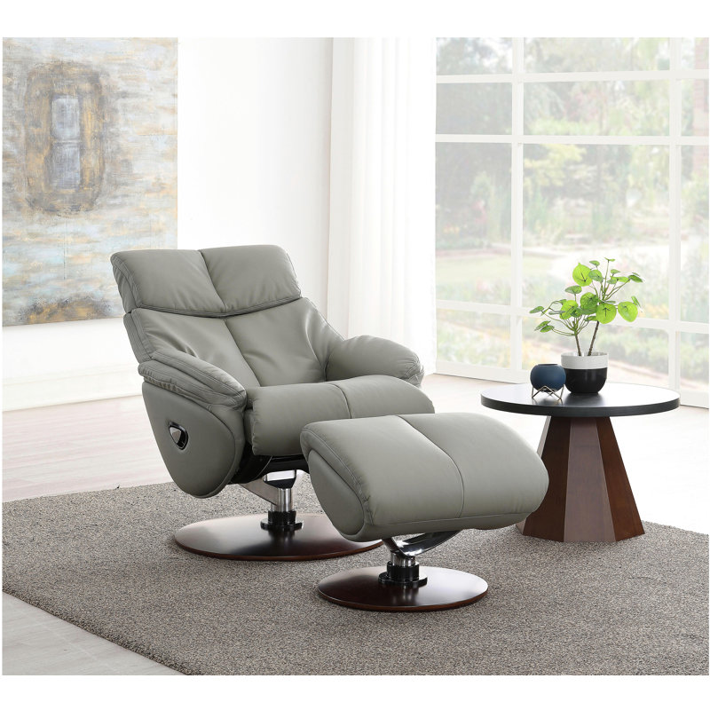 Fauteuil d'appoint en cuir fleur Kandoro