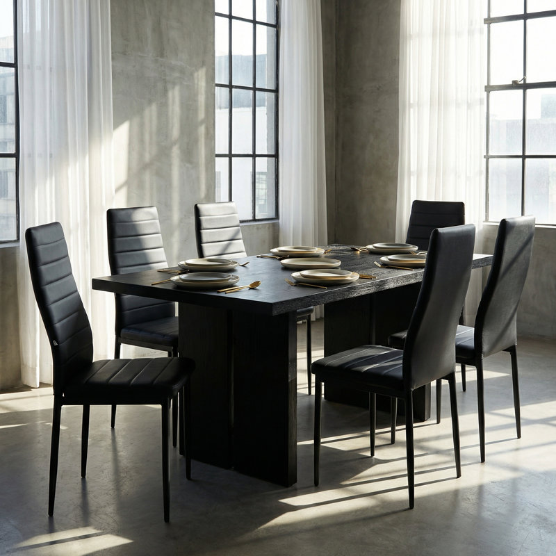 Modern Dining Accent Chairs Set of 6 for Kitchen, dining room, living room, Black