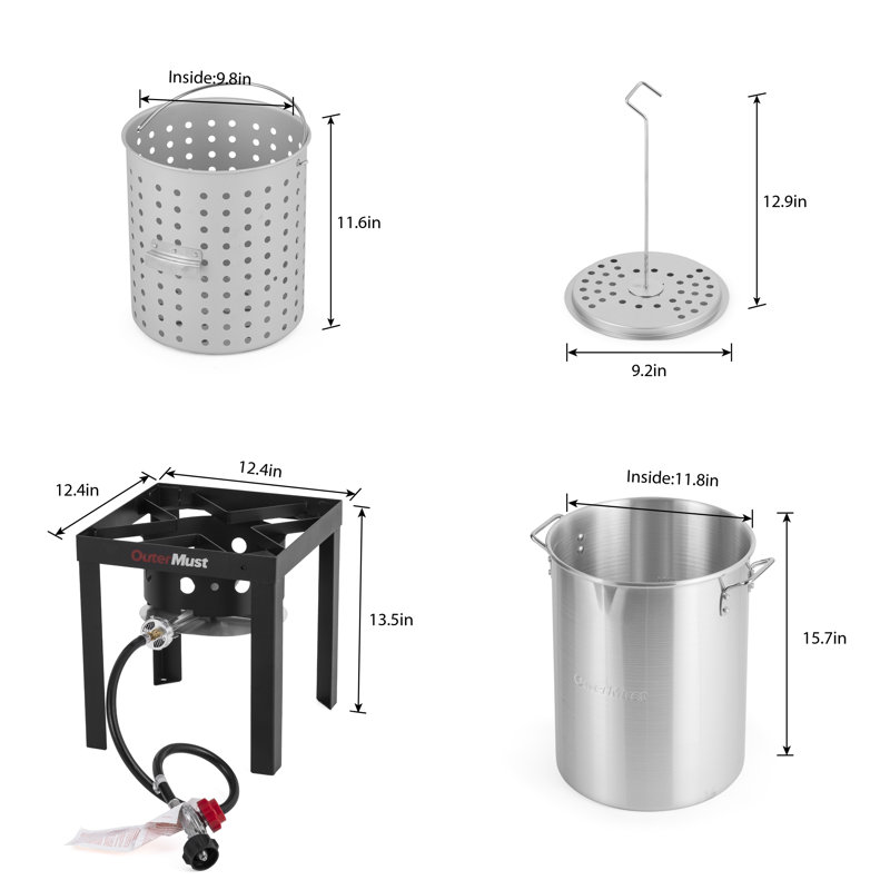 30 Qt Aluminum Propane Turkey Fryer with Basket and Burner