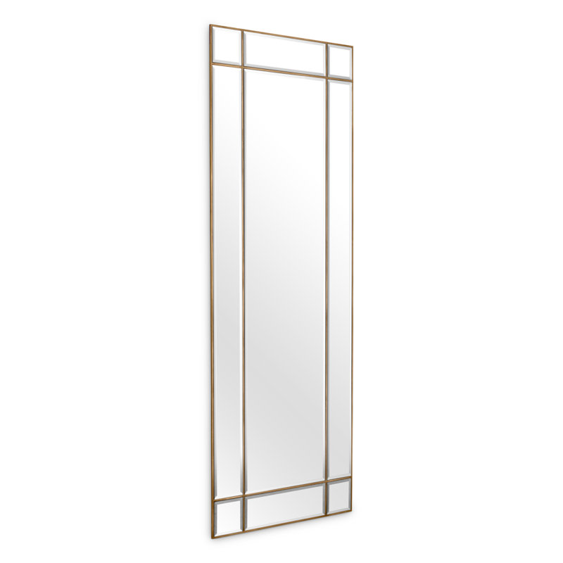 Beaumont Flat Metal Beveled Wall Mirror, Brass