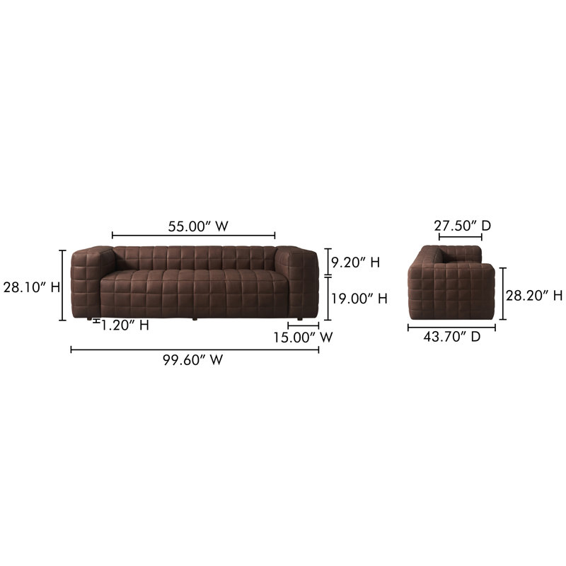 Callan Sofa Dark Brown, Dark Brown
