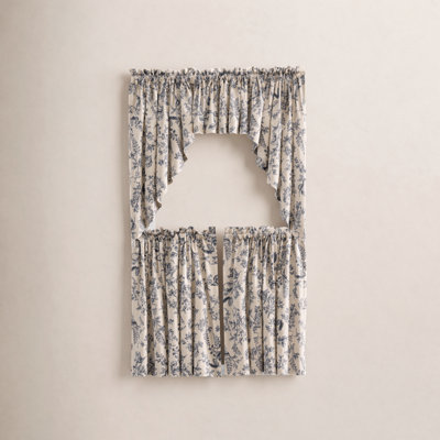 Emogene Toile 100% Premium Cotton Tailored 42'' Window Valance