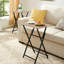 Duo de tables pliantes pliables, brun rustique et noir, espace pour les appartements, 2 tables pliantes portables et fonctionnelles, noir, petits espaces, facile à plier, élégant