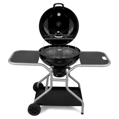 Porcelain Enamel Kettle Charcoal Grill With 2 Side Tables