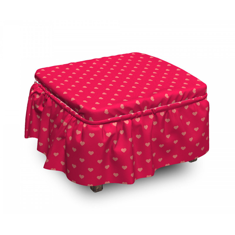 Housse pour décoratif repose-pieds, Rose foncé / corail