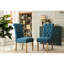 Ensemble de 2 chaises de salle à manger en bois capitonné Habit, bleu