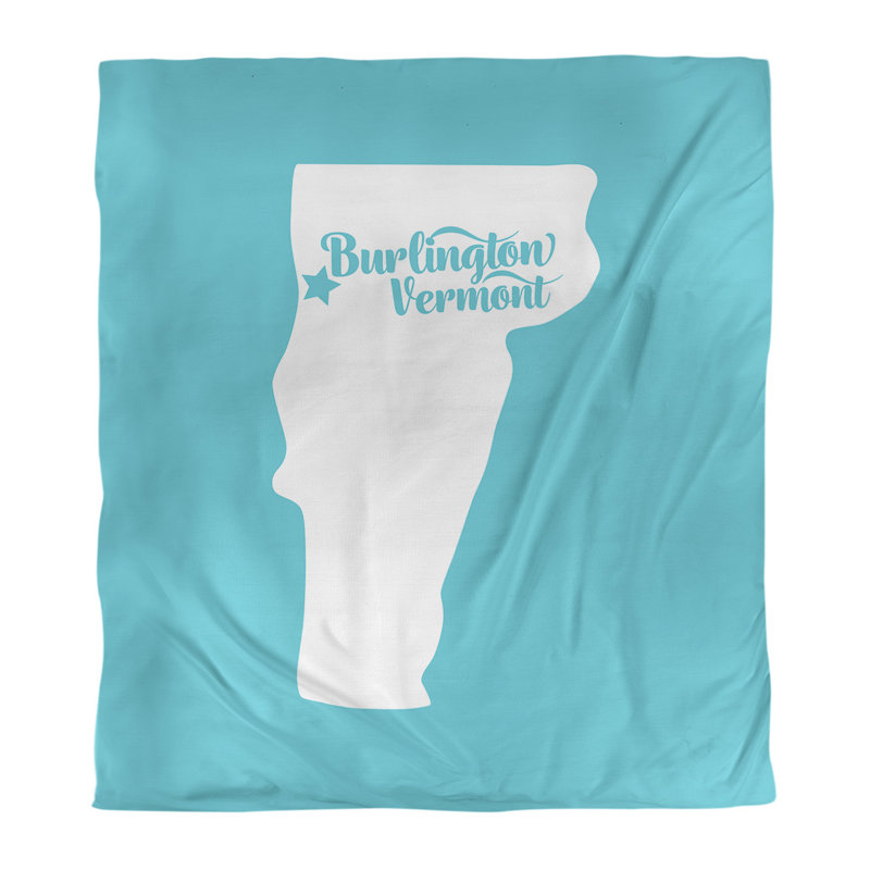 Housse de couette réversible simple burlington vermont, Housse de couette pour grand lit, Bleu sarcelle, Microfibre