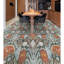 Tapis gris et rouille de haute qualité noué à la main