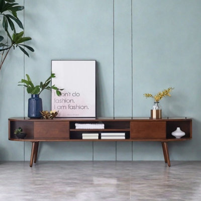 Simple retro high legged design TV cabinet