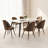Hozel 5-Piece 63" Rectangular Dining Table Set with Upholstered Chairs and Metal Frame-661209054-661209050