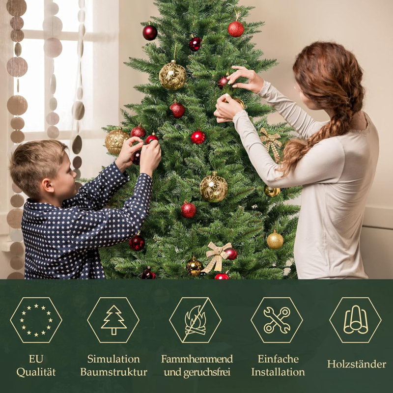 Artificial Christmas Tree, 210cm H x 182cm W x 18cm D