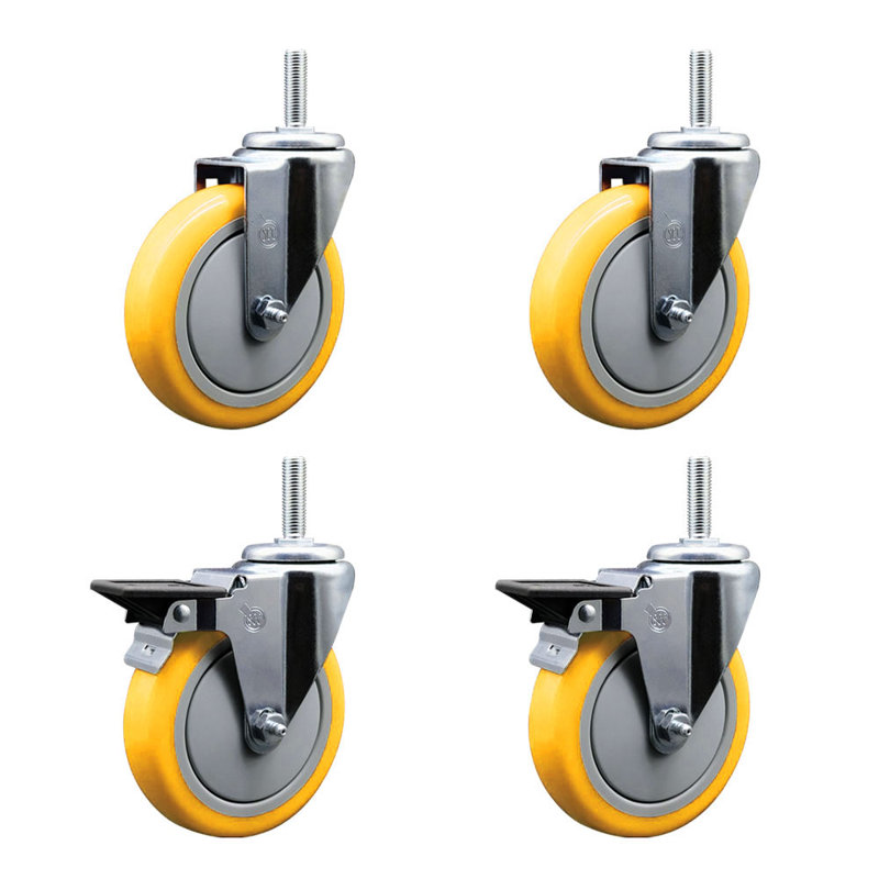 Poly Wheel Swivel 5/8 Inch Threaded Stem Caster Service Caster