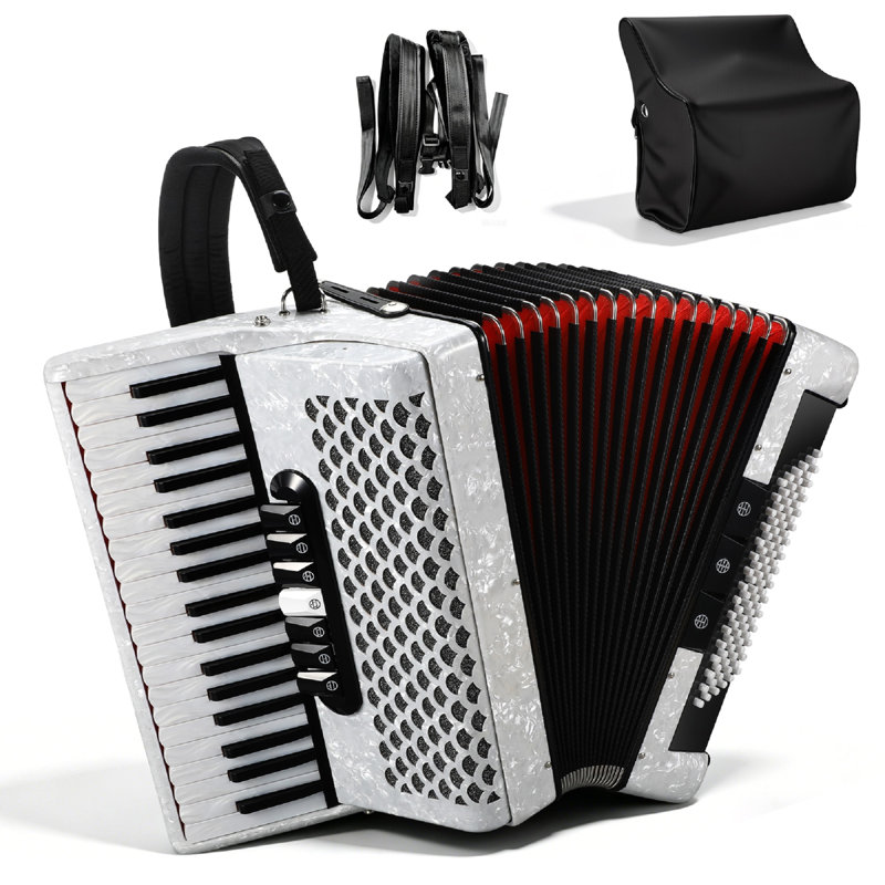 Modèle professionnel accordéon à 37 basses 96 touches pour débutant à avancé, avec sangle réglable et sac à dos